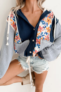 Joyful Hearts POL Hooded Patchwork Jacket (Indigo)