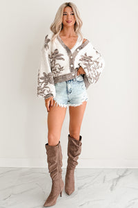 Eclipse Of The Heart POL Floral Cardigan (Cream Chocolate)