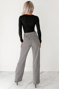 Soft Horizon Long Sleeve Scoop Neck Bodysuit (Black) - NanaMacs