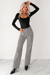 Soft Horizon Long Sleeve Scoop Neck Bodysuit (Black) - NanaMacs