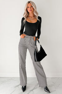 Marcus Straight Leg Striped Mica Denim Jeans (Black/Ivory) - NanaMacs