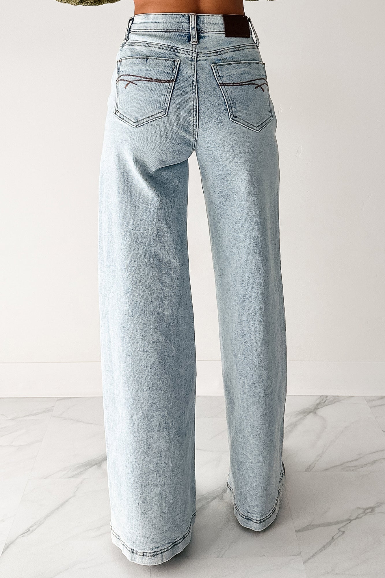 Ledger Tummy Control Wide Leg Saige Denim Jeans (Medium) - NanaMacs