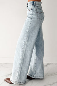 Ledger Tummy Control Wide Leg Saige Denim Jeans (Medium) - NanaMacs