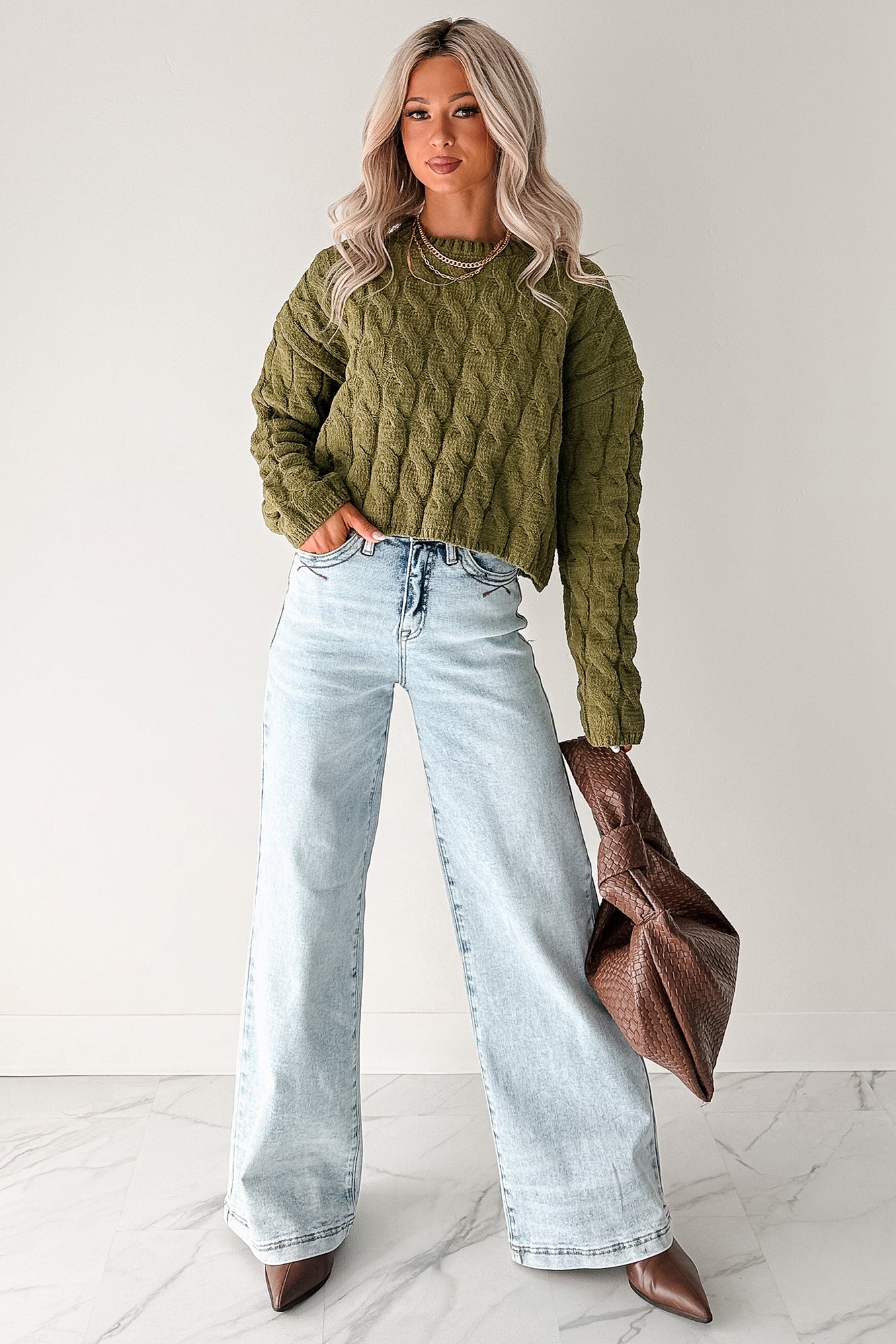 Ledger Tummy Control Wide Leg Saige Denim Jeans (Medium) - NanaMacs