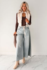 Marin Ombre Wide Leg NoaBoa Jeans (Denim Grey) - NanaMacs