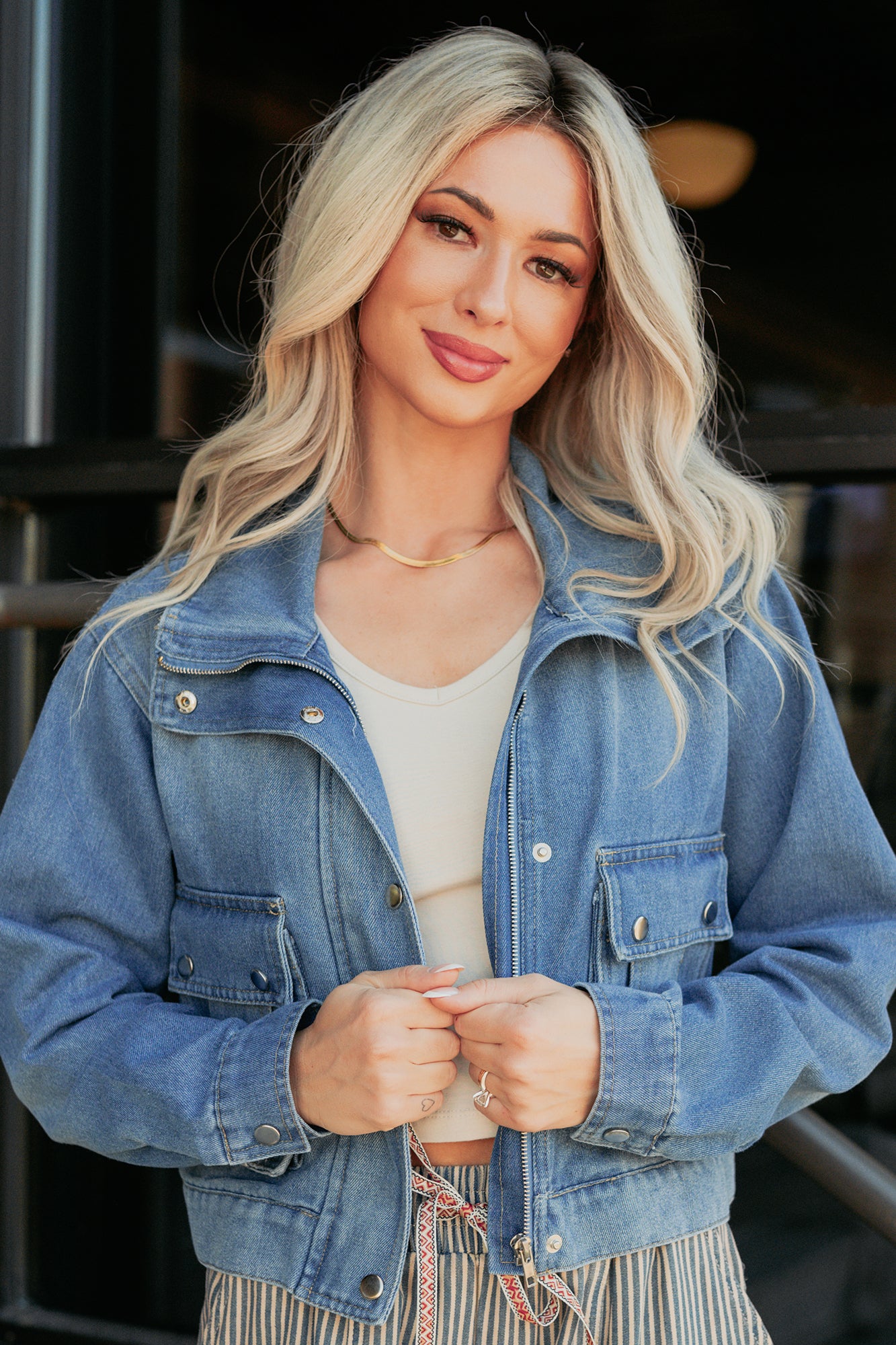 Open Days Denim Cargo Jacket (Medium) - NanaMacs