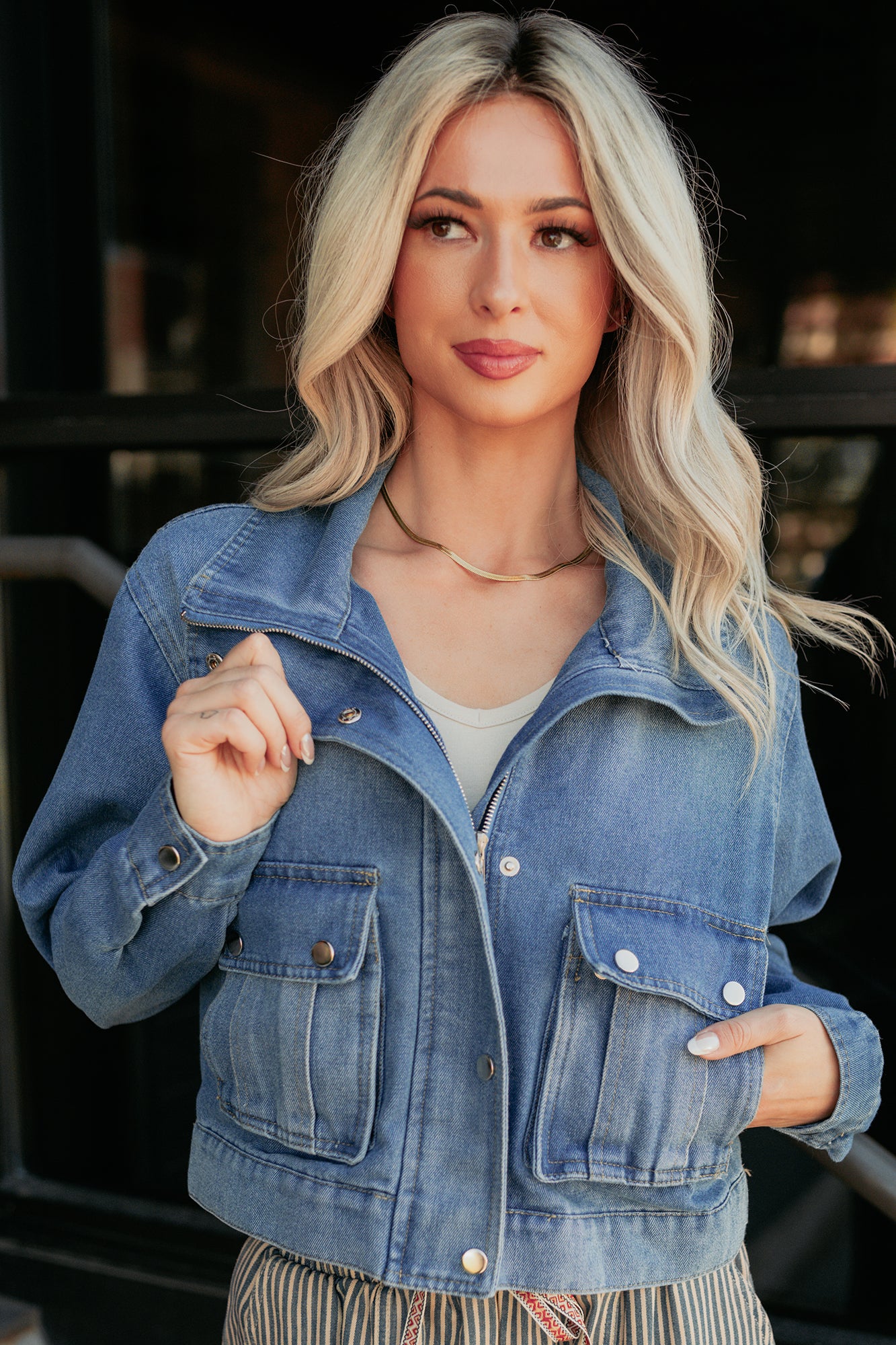 Open Days Denim Cargo Jacket (Medium) - NanaMacs