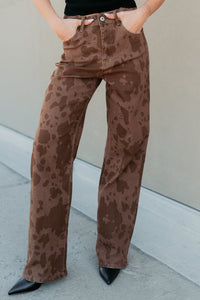 Valentina Stretchy Straight Leg Balboa Fashion Jeans (Cow Print) - NanaMacs