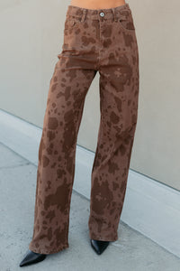 Valentina Stretchy Straight Leg Balboa Fashion Jeans (Cow Print) - NanaMacs