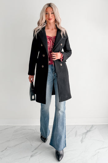 Downtown Drift Button Up Lightweight Coat (Black) - NanaMacs