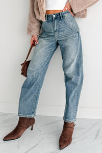 Willy Super High Rise Mica Denim Barrel Jeans (Medium Vintage) - NanaMacs