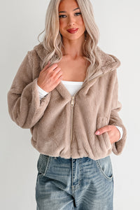 Daydream Girl Faux Fur Hooded Crop Jacket (Coco) - NanaMacs