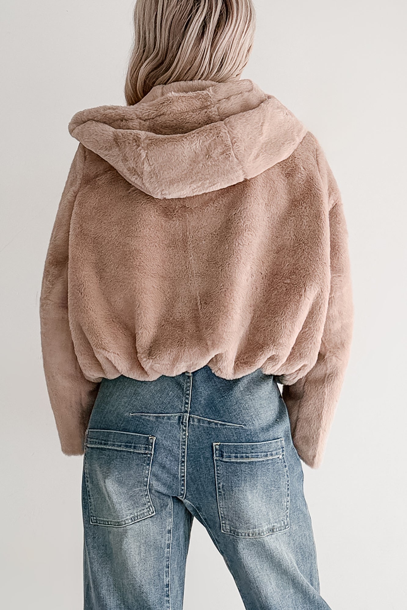 Daydream Girl Faux Fur Hooded Crop Jacket (Coco) · NanaMacs
