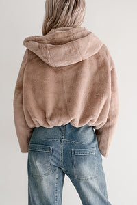 Daydream Girl Faux Fur Hooded Crop Jacket (Coco) - NanaMacs