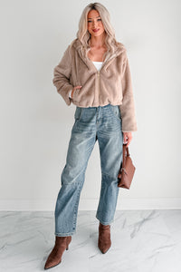 Daydream Girl Faux Fur Hooded Crop Jacket (Coco) - NanaMacs