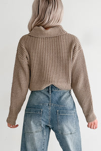 Snug Session Turtleneck Chenille Crop Sweater (Sage) - NanaMacs