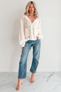 Trouble Please Textured POL Hooded Shacket (Natural)