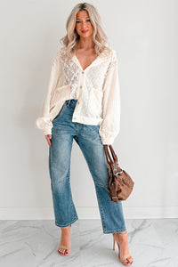 Trouble Please Textured POL Hooded Shacket (Natural)