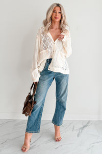 Trouble Please Textured POL Hooded Shacket (Natural)