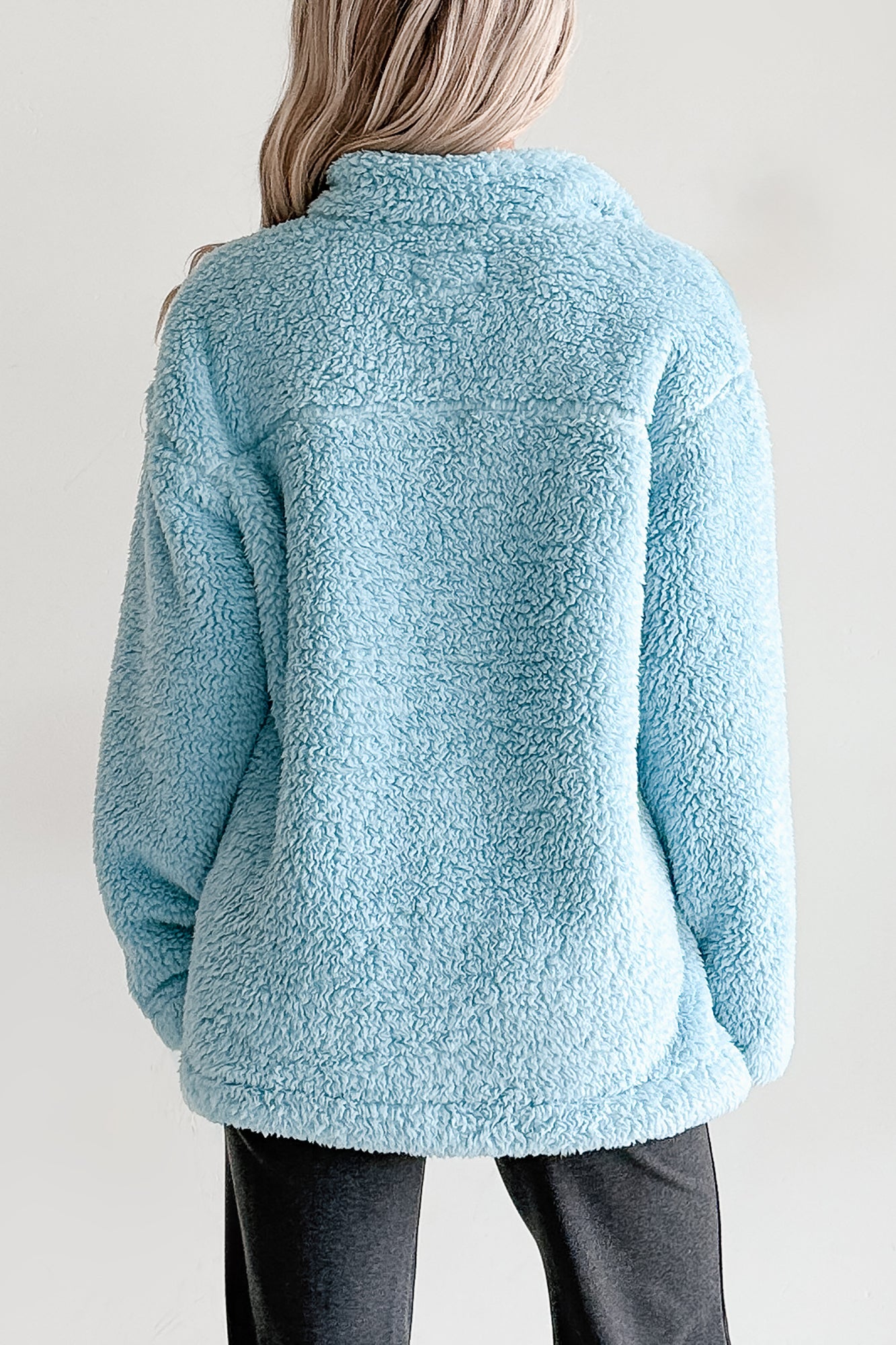 Blanket Bliss Oversized Fleece Pullover (Blue) - NanaMacs