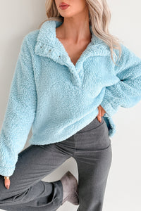 Blanket Bliss Oversized Fleece Pullover (Blue) - NanaMacs