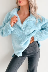 Blanket Bliss Oversized Fleece Pullover (Blue) - NanaMacs