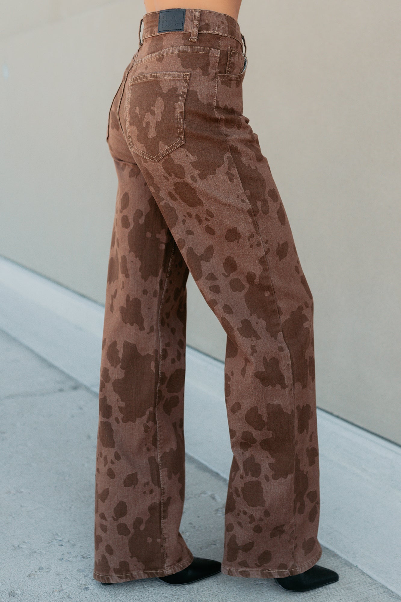 Valentina Stretchy Straight Leg Balboa Fashion Jeans (Cow Print) - NanaMacs