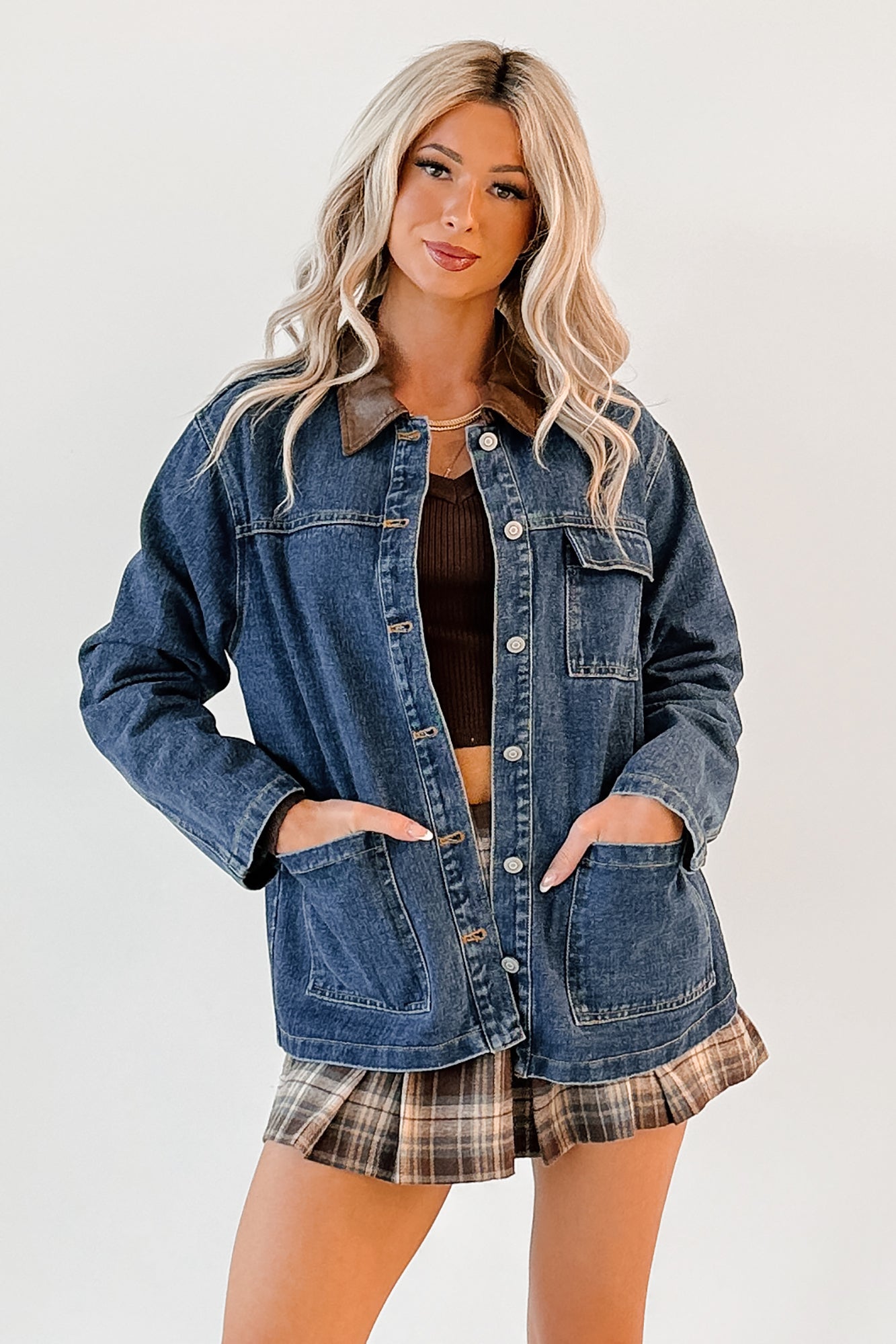 Bastian Papermoon Denim Barn Jacket (Denim Blue) - NanaMacs