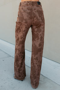 Valentina Stretchy Straight Leg Balboa Fashion Jeans (Cow Print) - NanaMacs