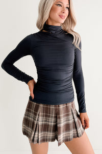 Close To Me Long Sleeve Cut-Out Top (Dark Navy) - NanaMacs