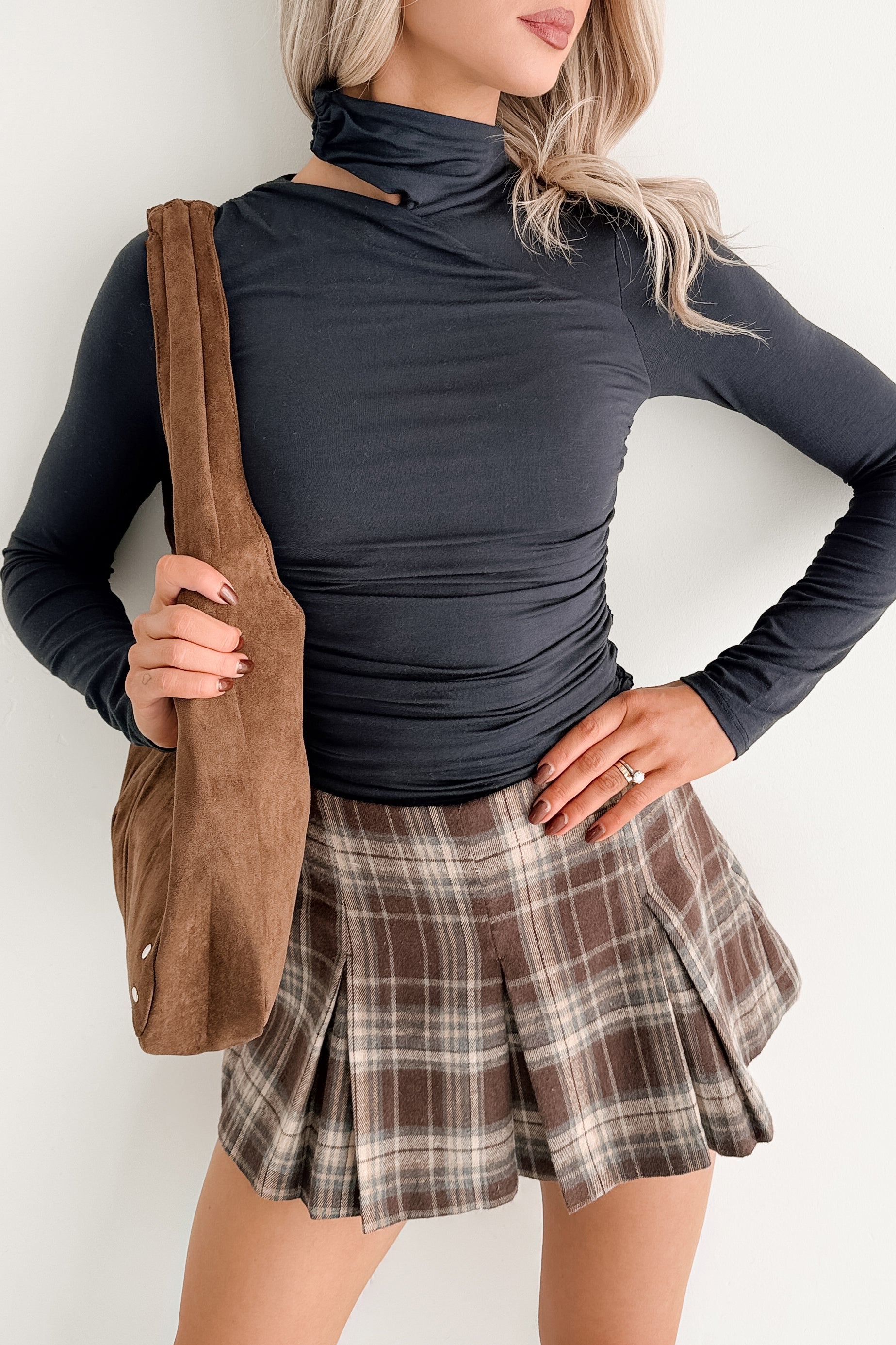 Close To Me Long Sleeve Cut-Out Top (Dark Navy) - NanaMacs