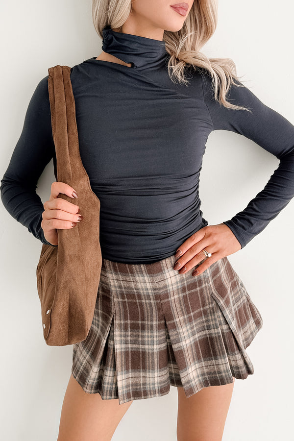 Close To Me Long Sleeve Cut-Out Top (Dark Navy)