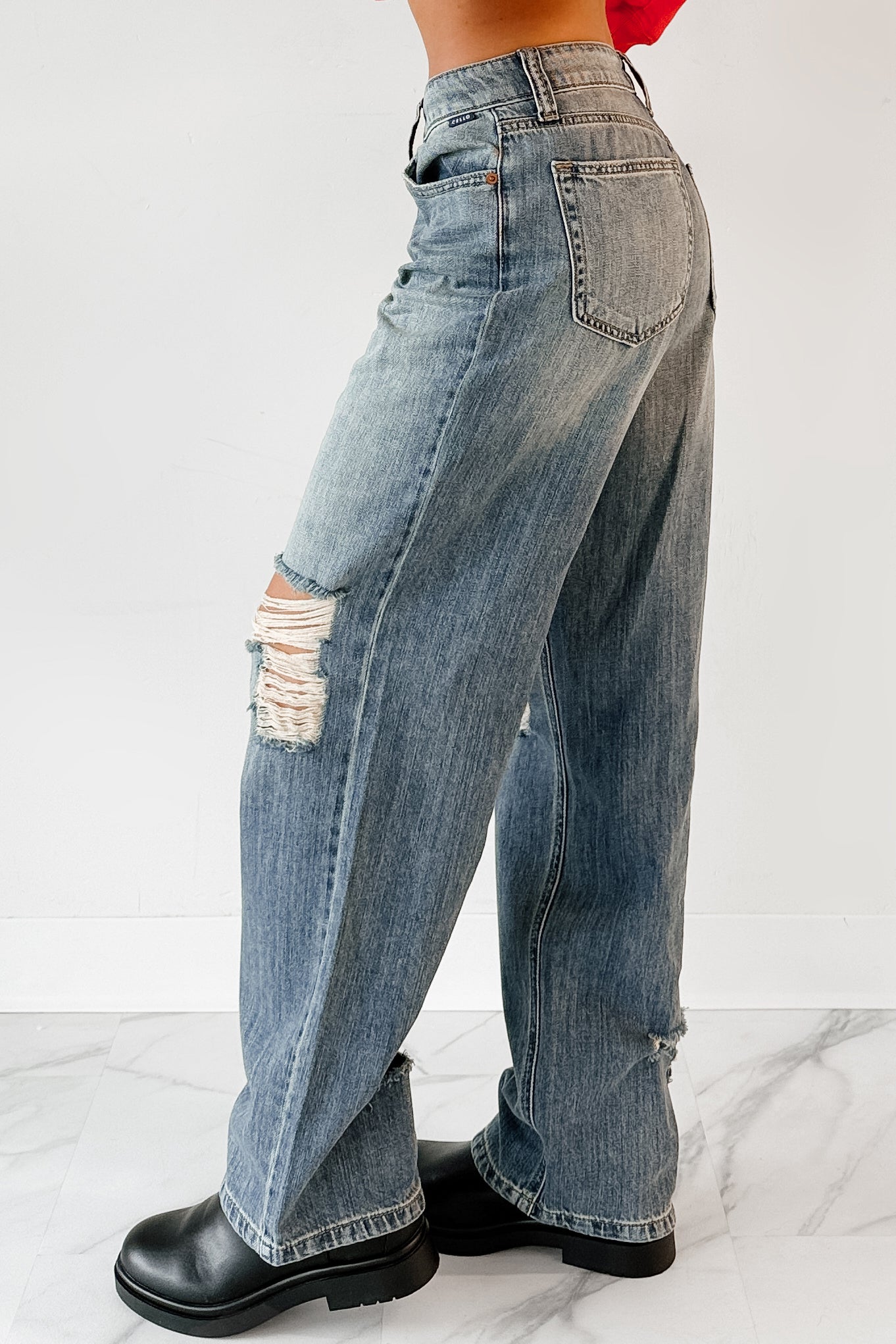Zendaya Mid Rise Baggy Cello Jeans (Tint) - NanaMacs