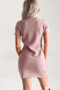 Blanket State Short Sleeve Knit Mini Dress (Mauve)