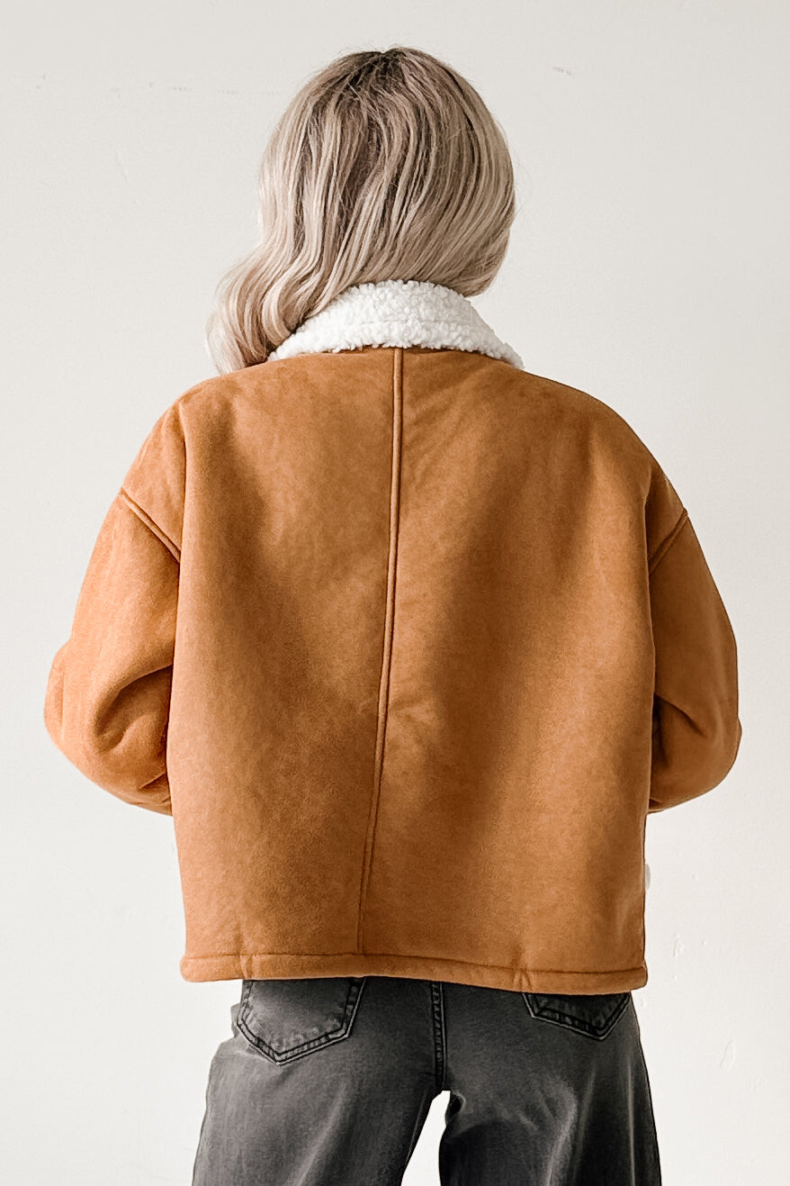 Carol Nights Faux Suede Sherpa Jacket (Camel) - NanaMacs