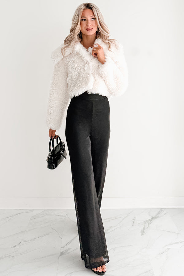 Strong Season Faux Fur Collared Jacket (Ivory)