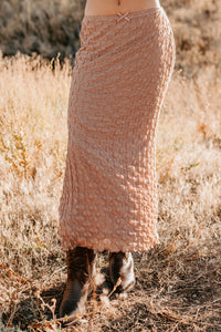 Polished Ease Textured Lace Maxi Skirt (Tan) - NanaMacs