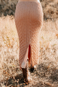 Polished Ease Textured Lace Maxi Skirt (Tan) - NanaMacs