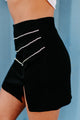 Material Girl Rhinestone Mini Skirt (Black) - NanaMacs