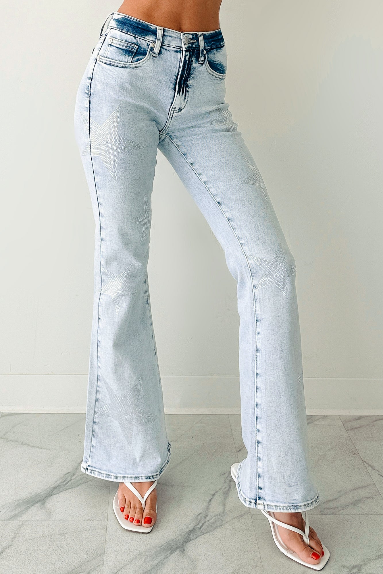 Gwen Tummy Control Saige Flare Star Jeans (Light) · NanaMacs