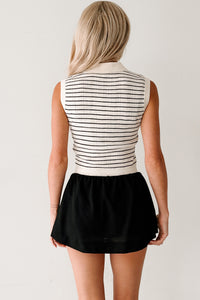 Wearing Confidence Striped Knit Top (Cream) - NanaMacs