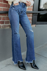 Collin Flare Distressed Kancan Jeans (Medium) - NanaMacs