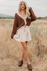 Spring In The Air Corduroy Mini Skirt (Beige) - NanaMacs