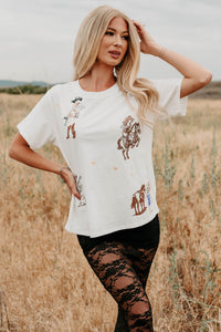 Southern Skies Embroidered Graphic Tee (Off White) - NanaMacs