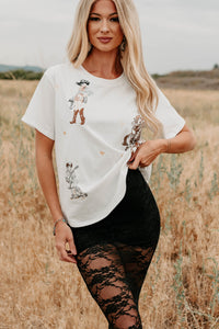 Southern Skies Embroidered Graphic Tee (Off White) - NanaMacs