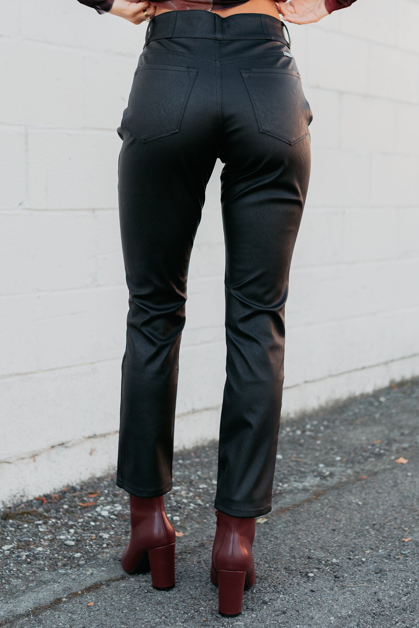 Hank Faux Leather Kancan Skinny Fit Pants (Black) - NanaMacs