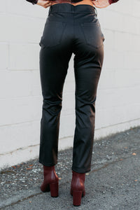 Hank Faux Leather Kancan Skinny Fit Pants (Black) - NanaMacs