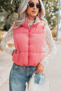 On The Reverse Side Reversible Puffer Vest (Hibiscus/Beige) - NanaMacs