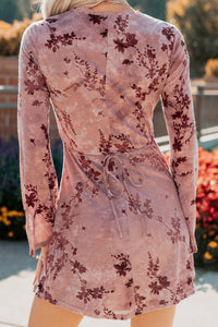 Top Tier Love Floral Velvet Mini Dress (Blush) - NanaMacs