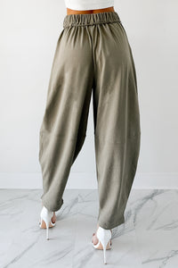 Wandering Home Braided Tie Barrel Sweatpants (Olive) - NanaMacs